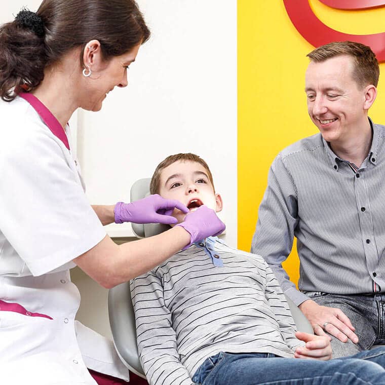 Examination of the teeth at the first visit